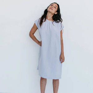 Suunday Cocoon Dress Gray Dawn Gauze Size XS